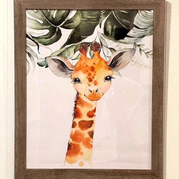 Safari Baby Animal Themed Nursery Unframed Artwork - 18" x 22" Giraffe - Picture 1 of 5